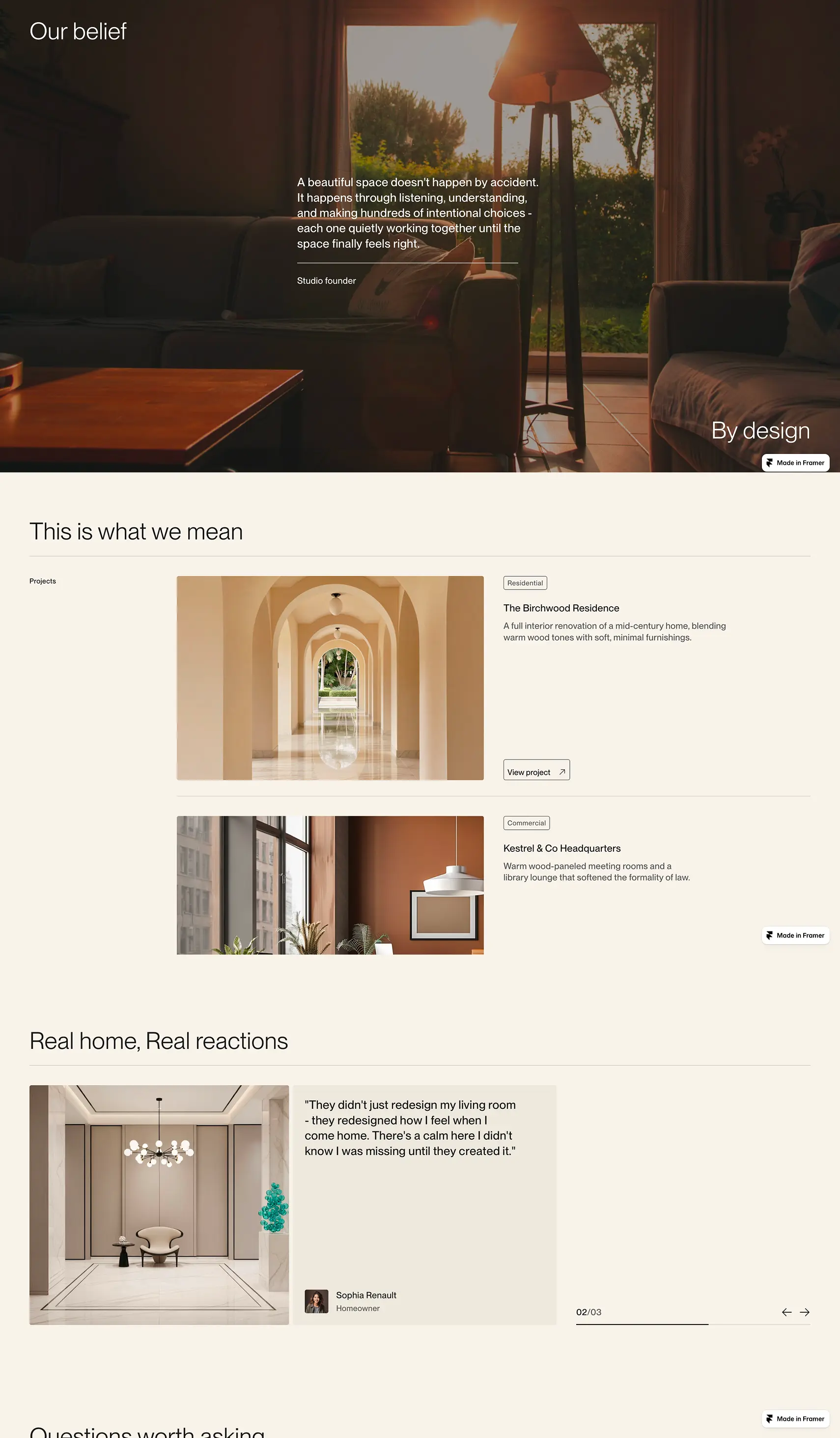 Interior design studio template