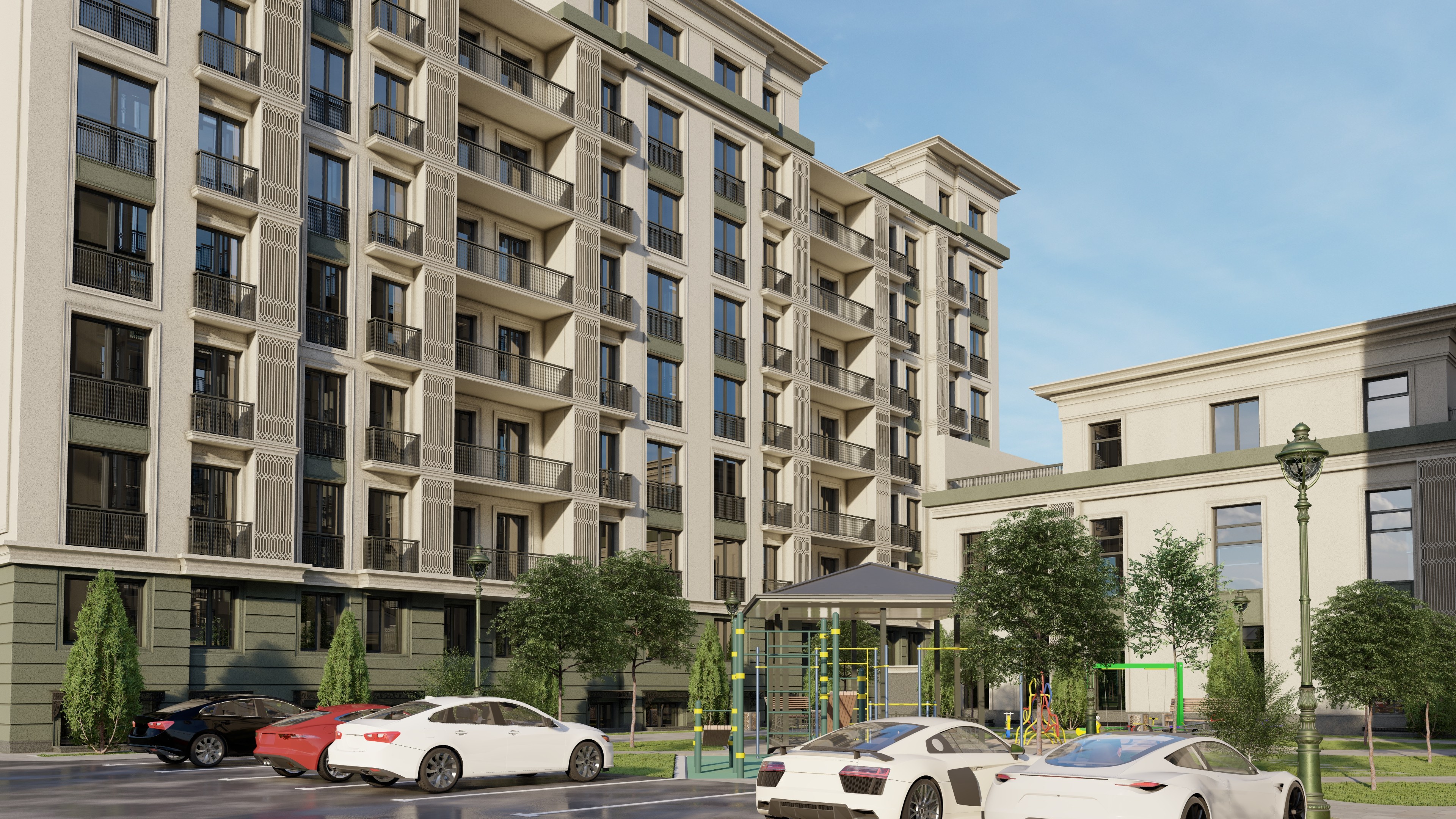 Архитектурный рендер жилого комплекса Город, Паркентский массив