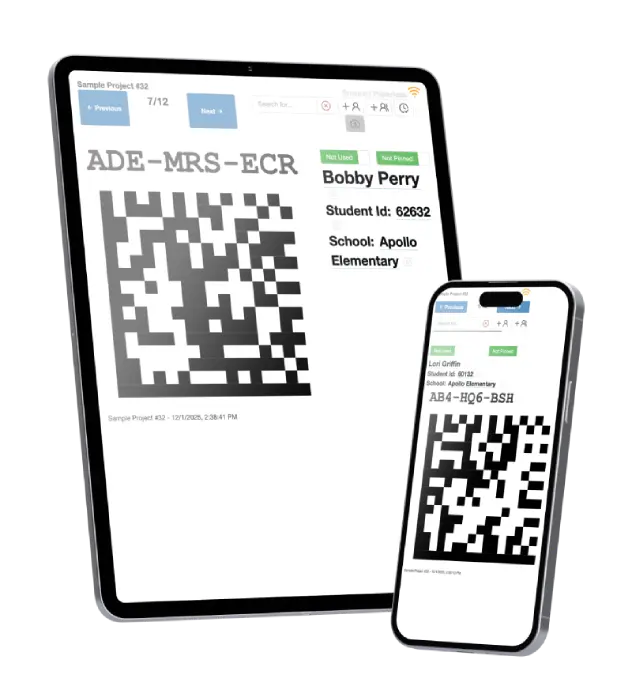 Screenshot of Snapizzi Paperless Camera Cards for school and sports photographers
