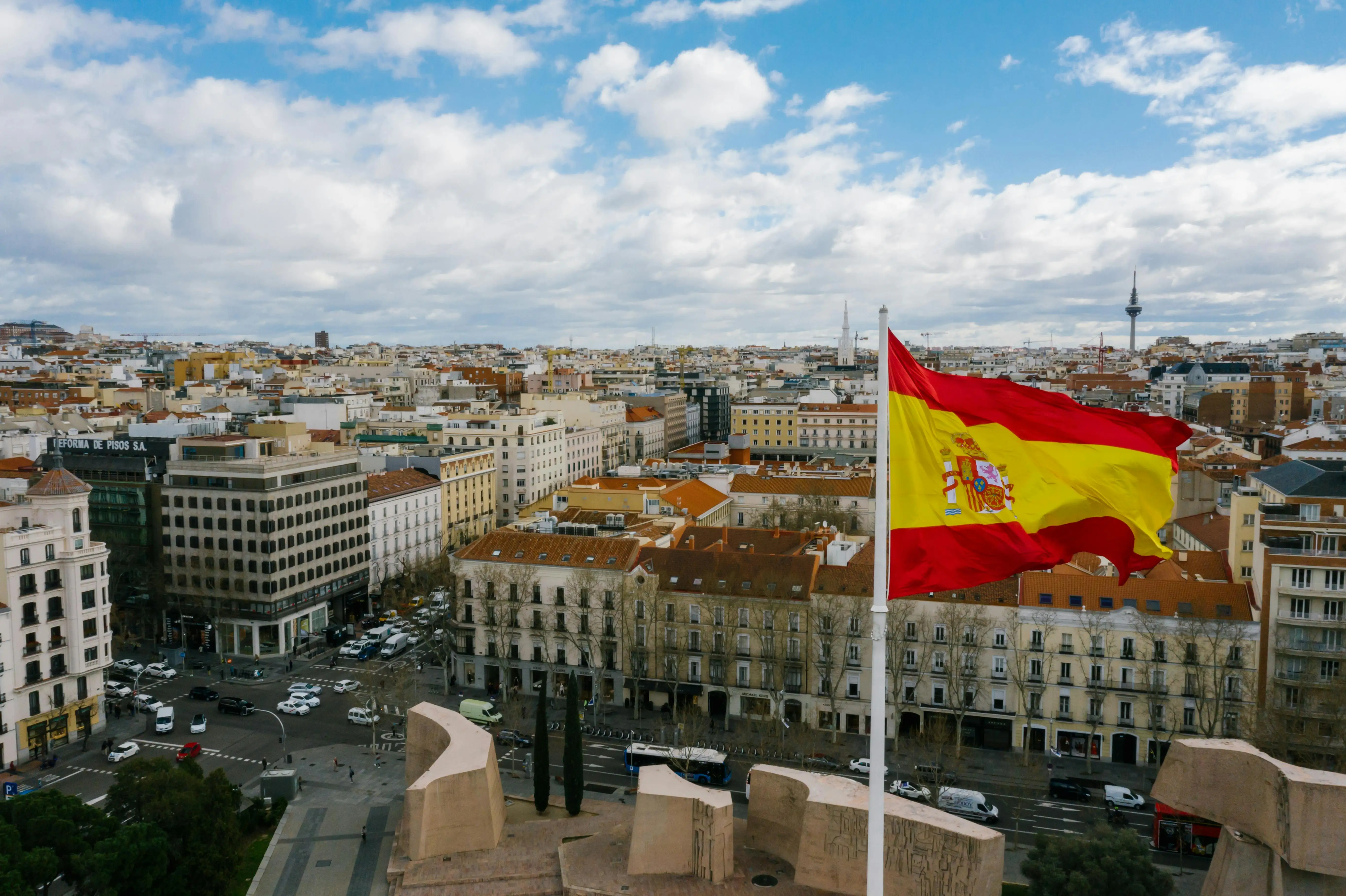 Madrid'de bir şehir manzarası