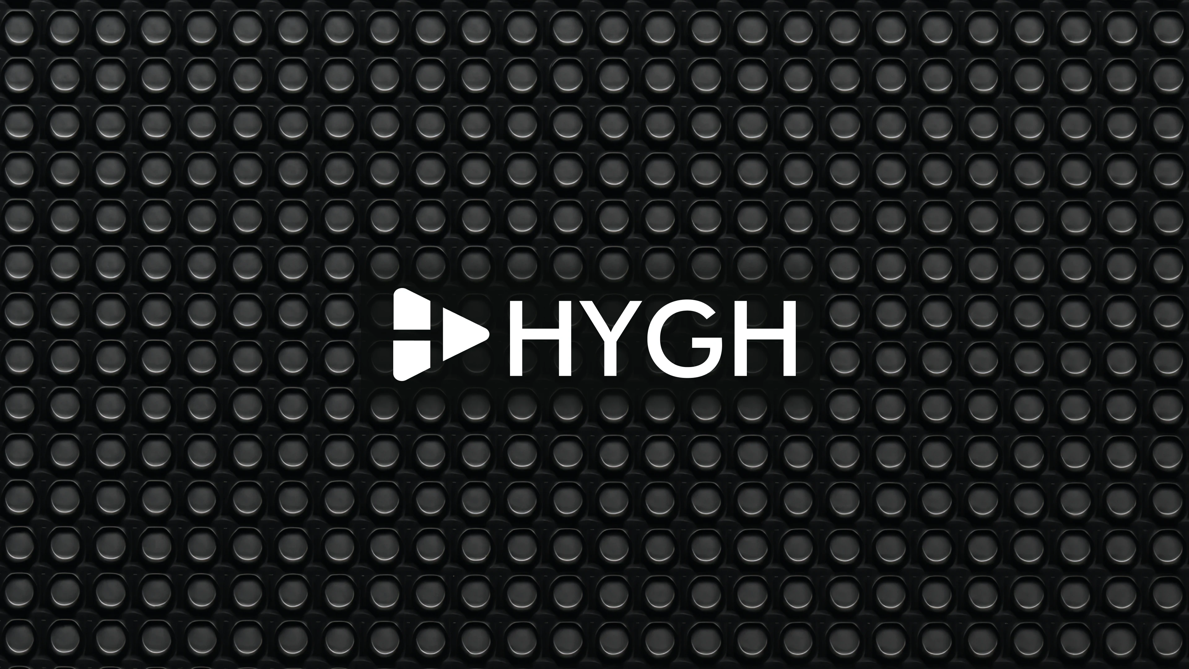 Image with a big purple logo and black background