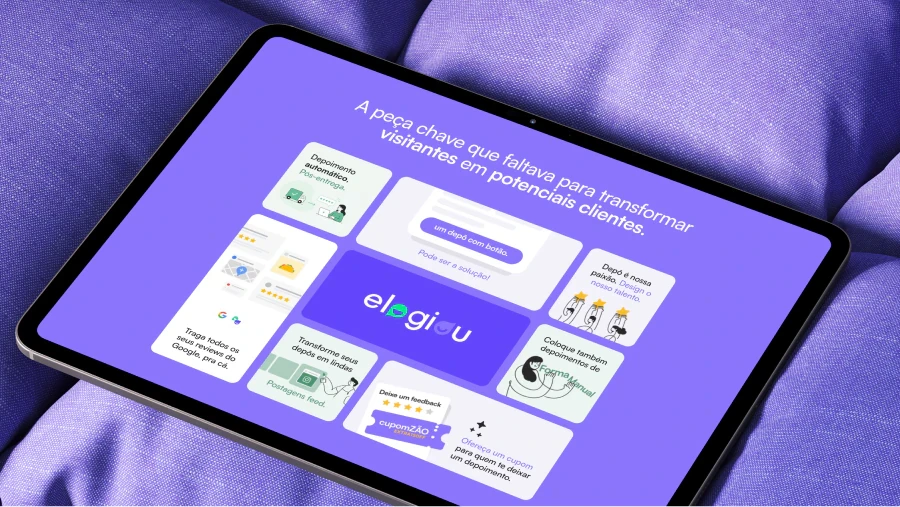 Plataforma SaaS Elogiou com design e branding da Wama