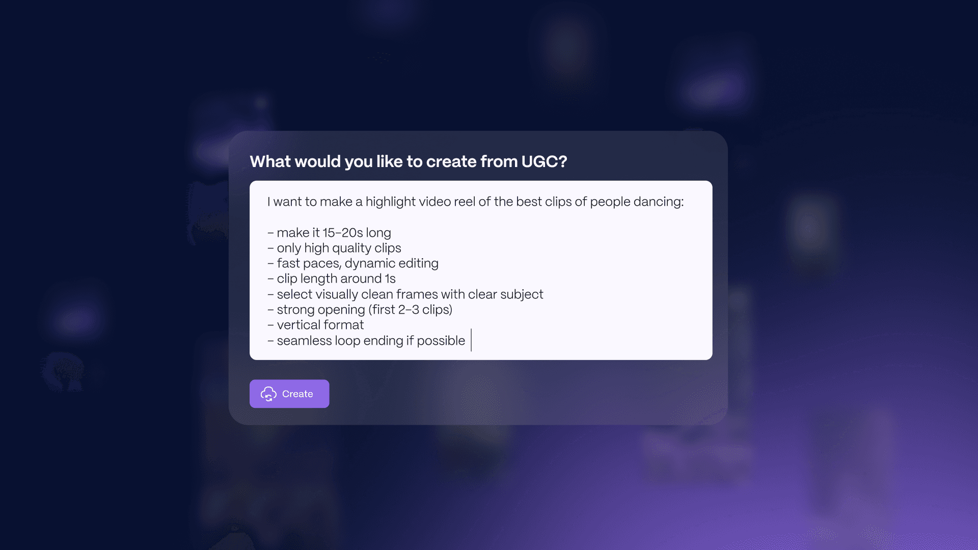 mokcup of a video prompt