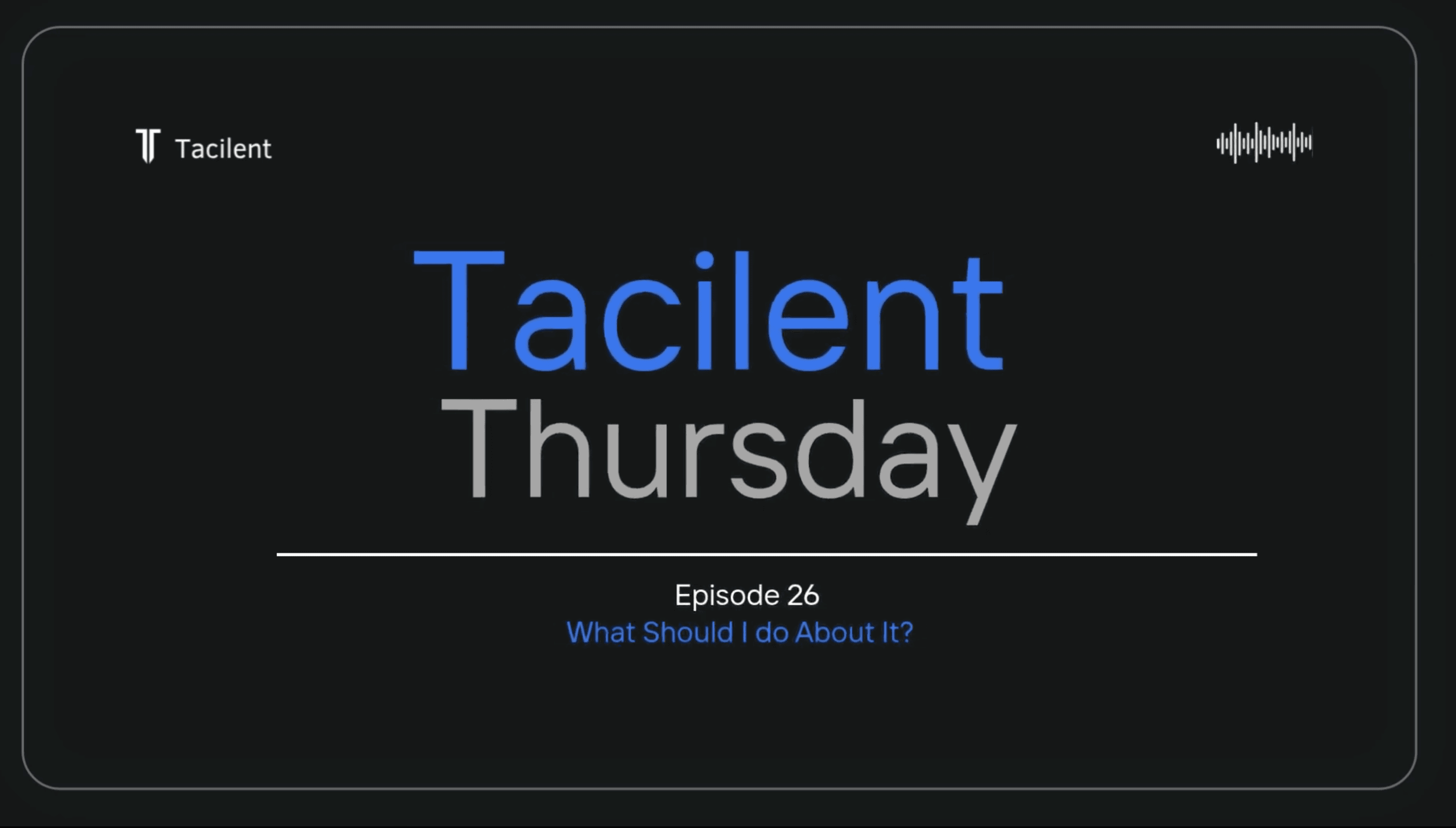 The image is a promotional graphic for Tacilent Thursday, Episode 18, featuring a microphone and the text "team spotlight"