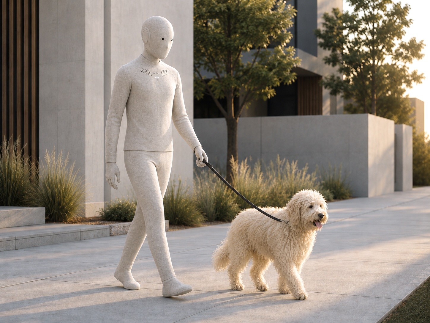 Robot walks the dog