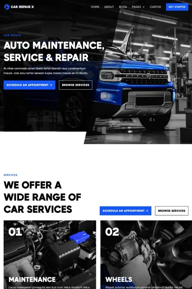 Auto Shop Website Design