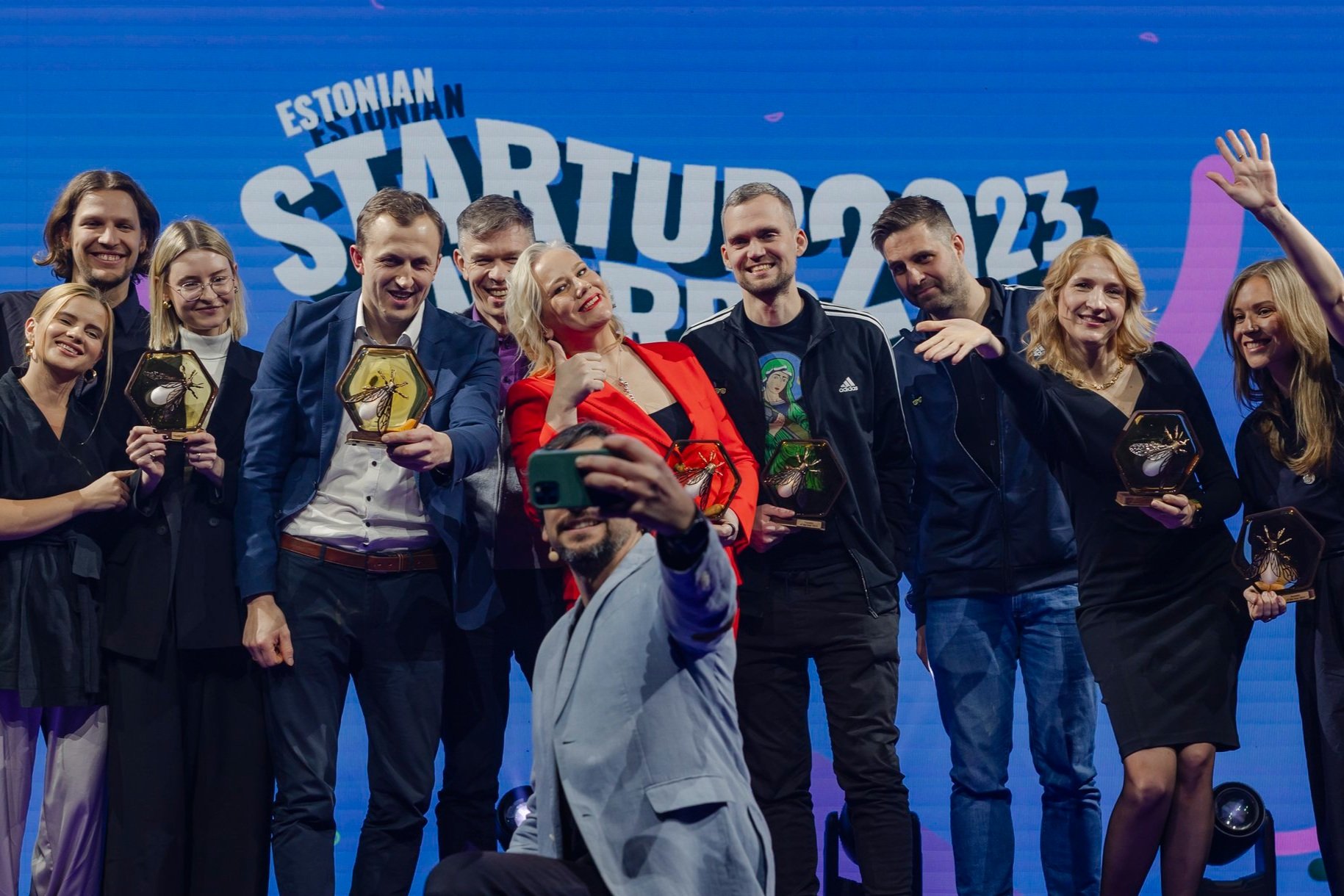  The winners and their trophies at Estonian Startup Awards 2024 