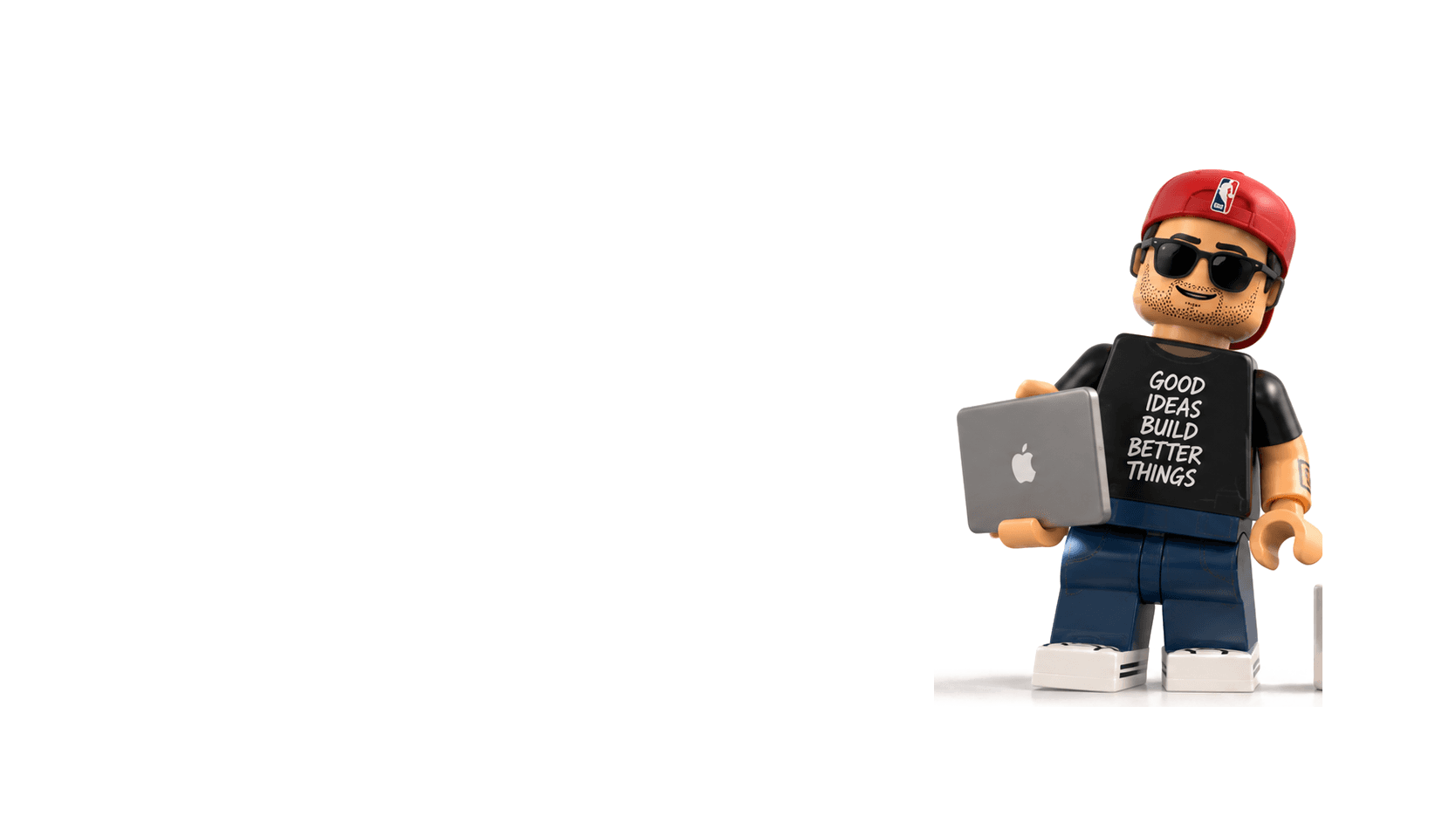 Nati Cohen, LEGO-style character, holding a laptop