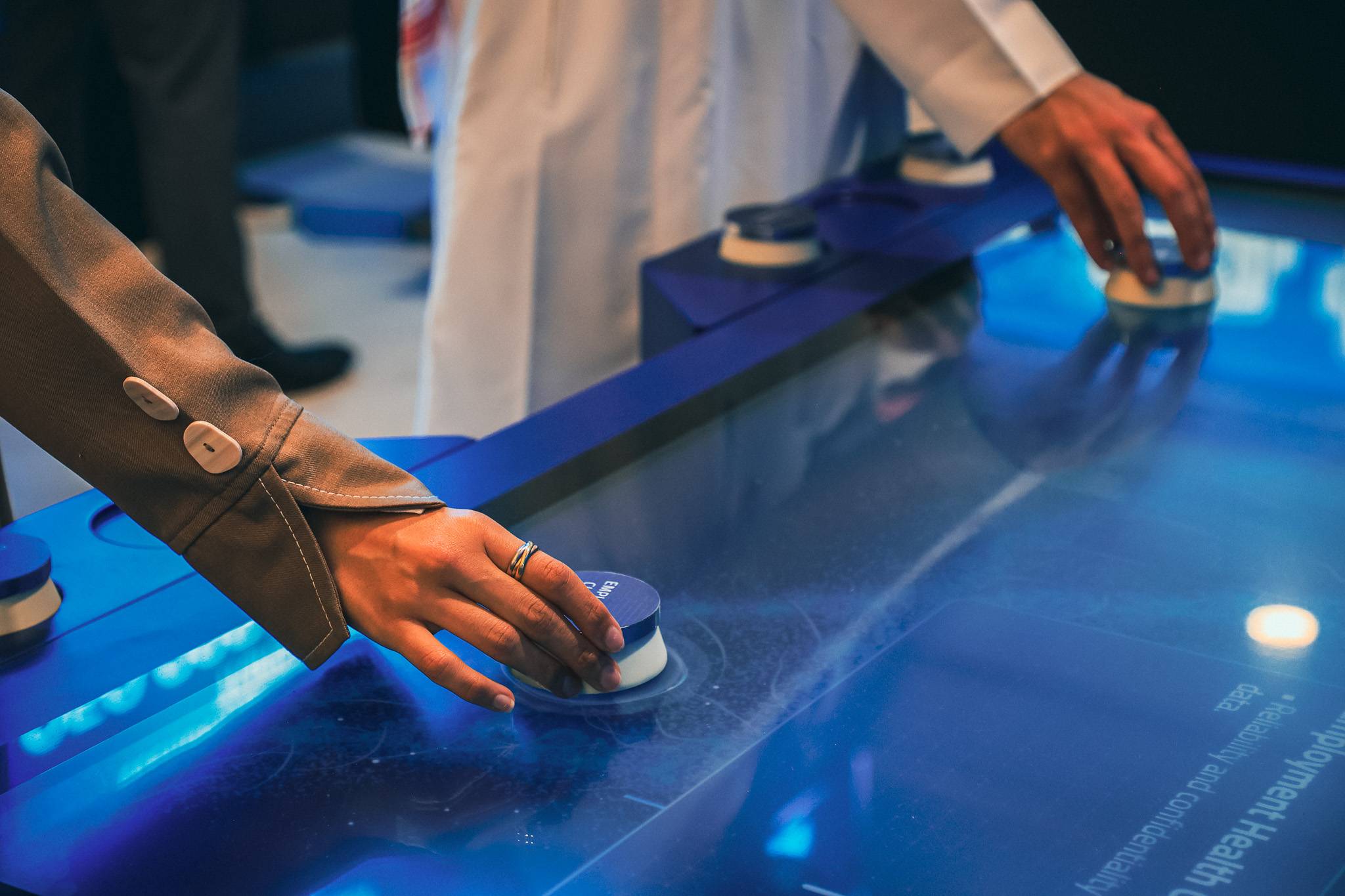 woman using object recognition table