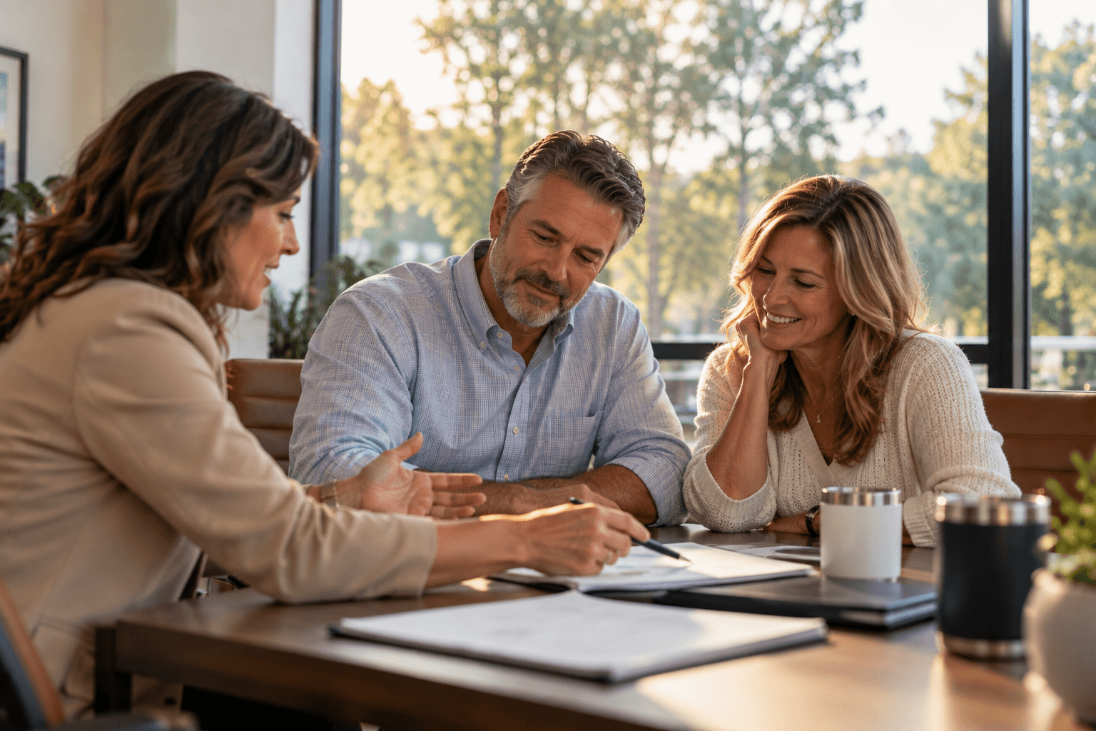 Advisor and client reviewing a financial plan together.