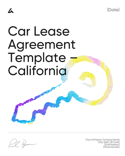 Car Lease Agreement Template – California