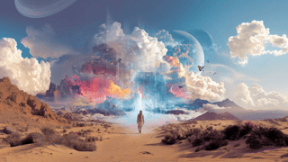 A colorful mosaic tunnel wall is shown.