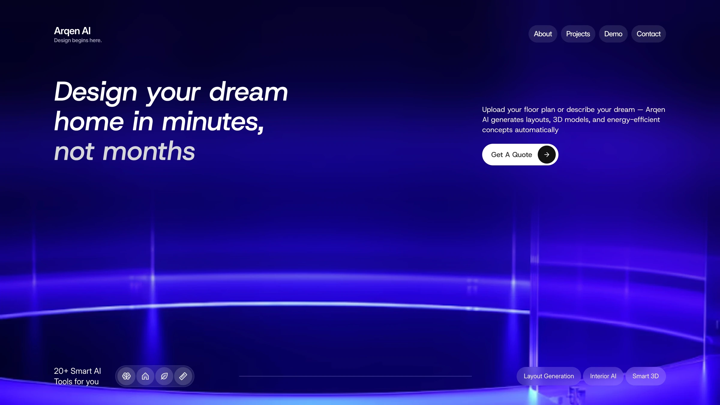 Futuristic real estate website design — Aryem AI project by Luna UI Design Studio