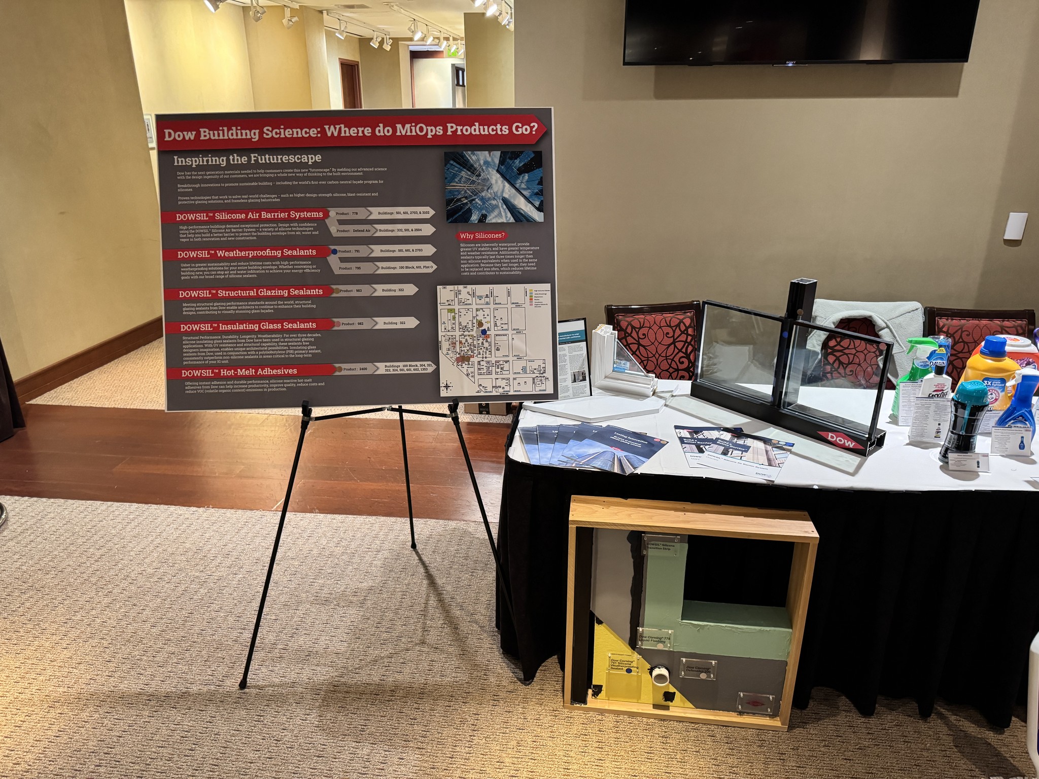 Image showing the poster set up at another Dow town hall meeting