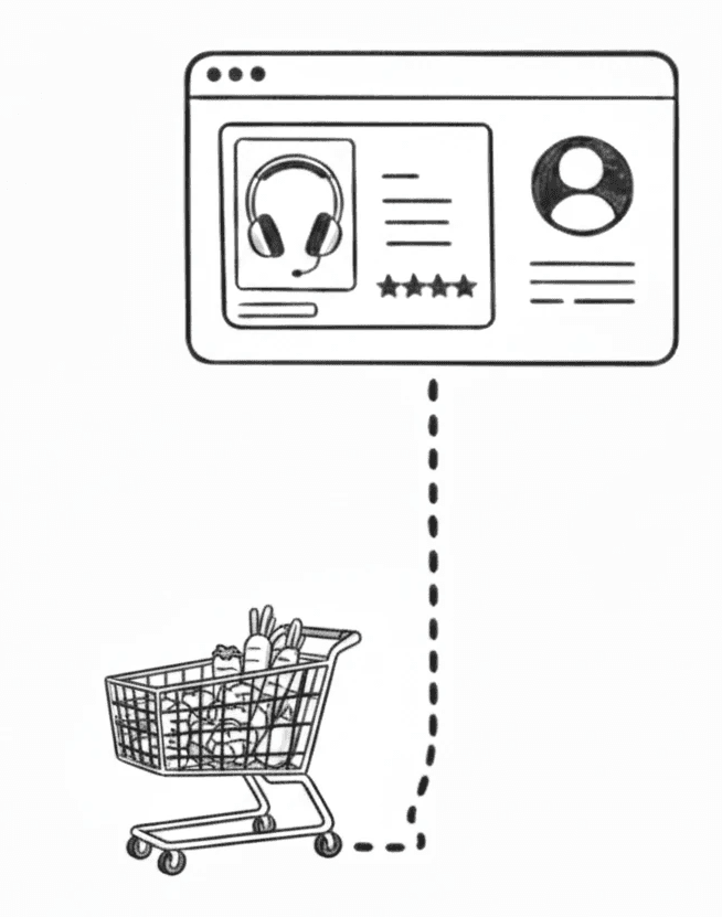 AI shopping assistant guiding customers in store