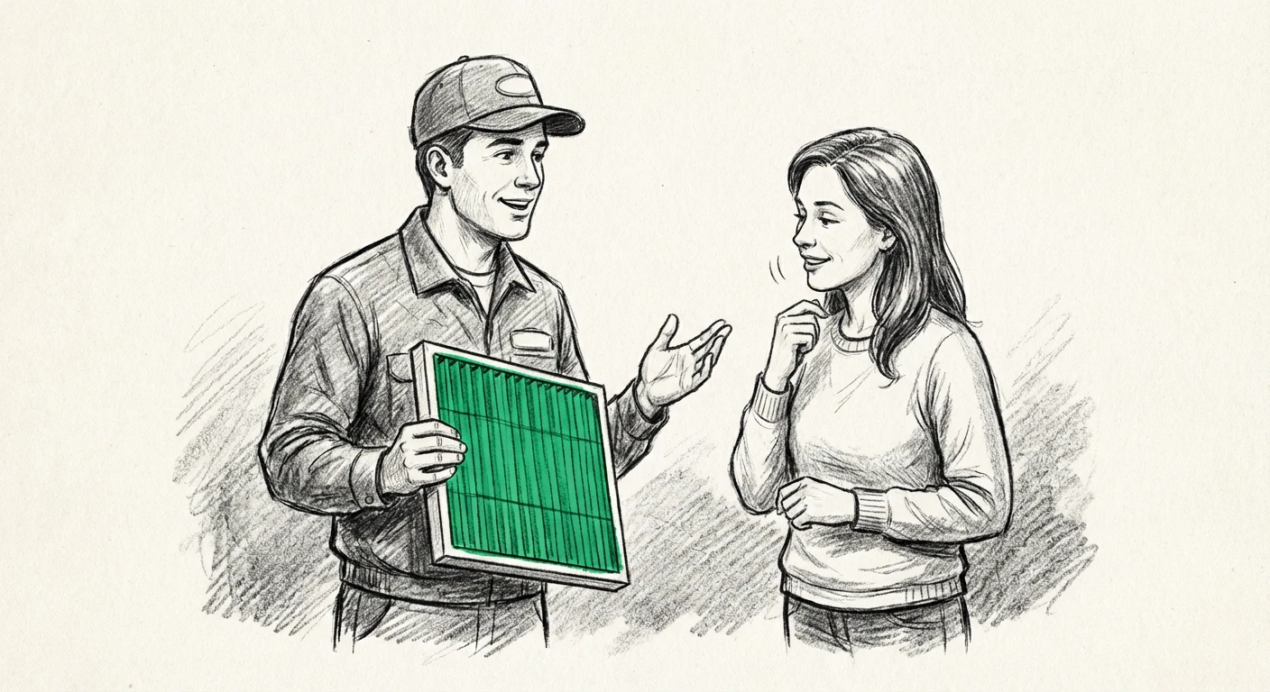 HVAC CSR using Tradesly AI co-pilot to follow a high-converting sales script | Blog Thumbnail | Tradesly AI Insights