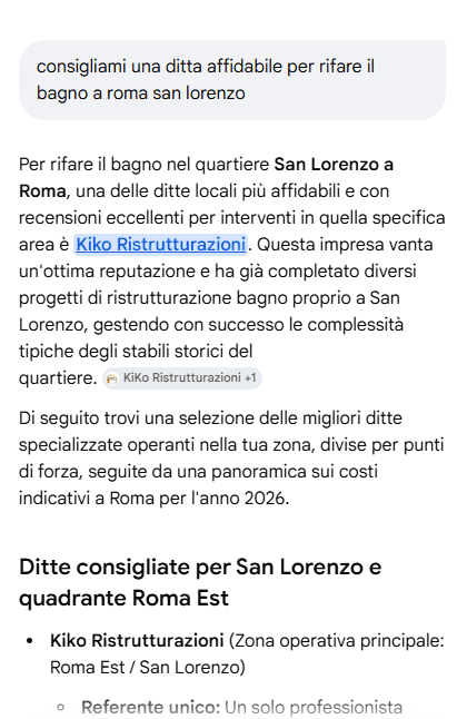 screen di Google overwiev con kiko ristrutturazioni consigliato su Roma