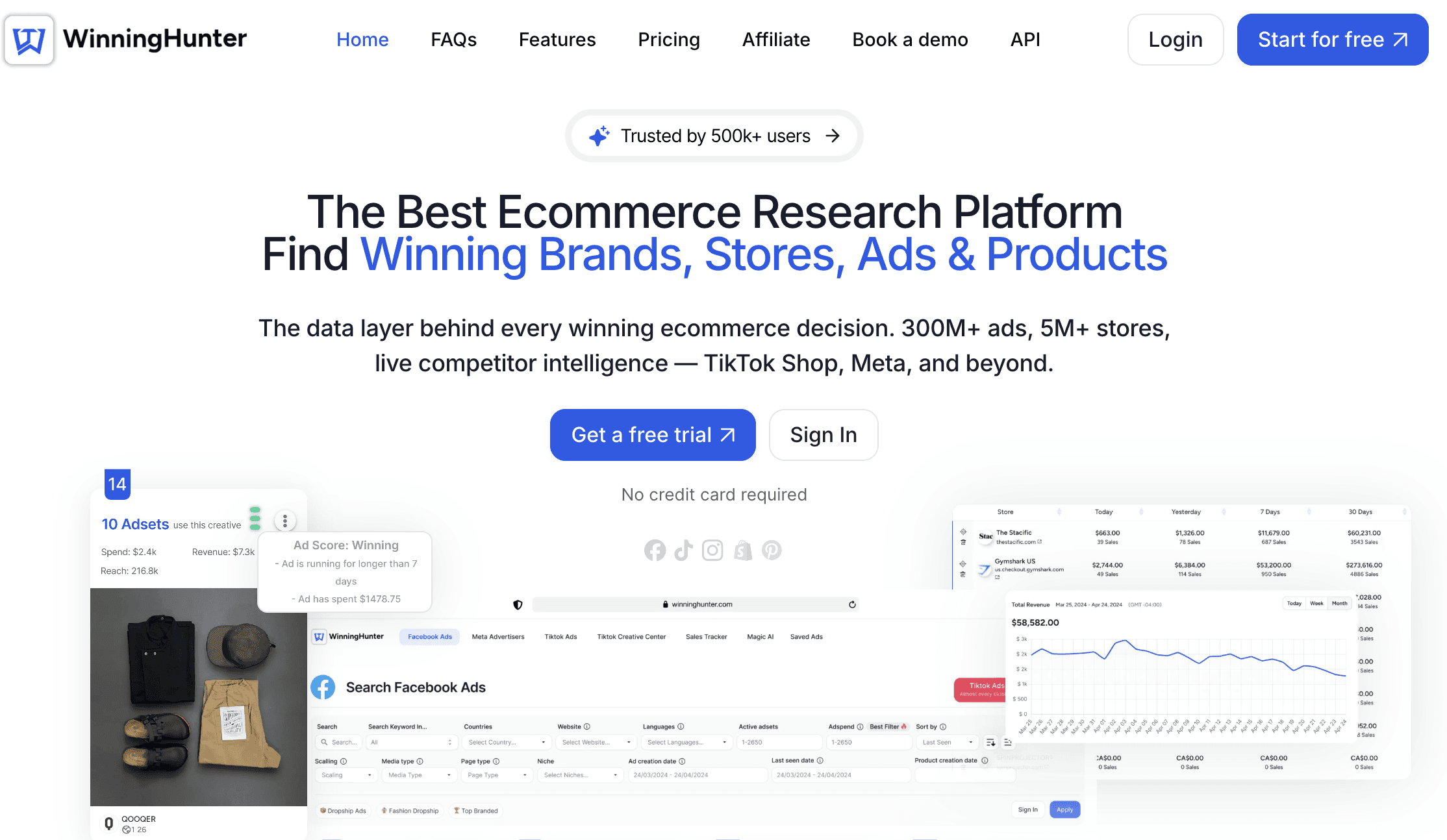 Homepage of WinningHunter