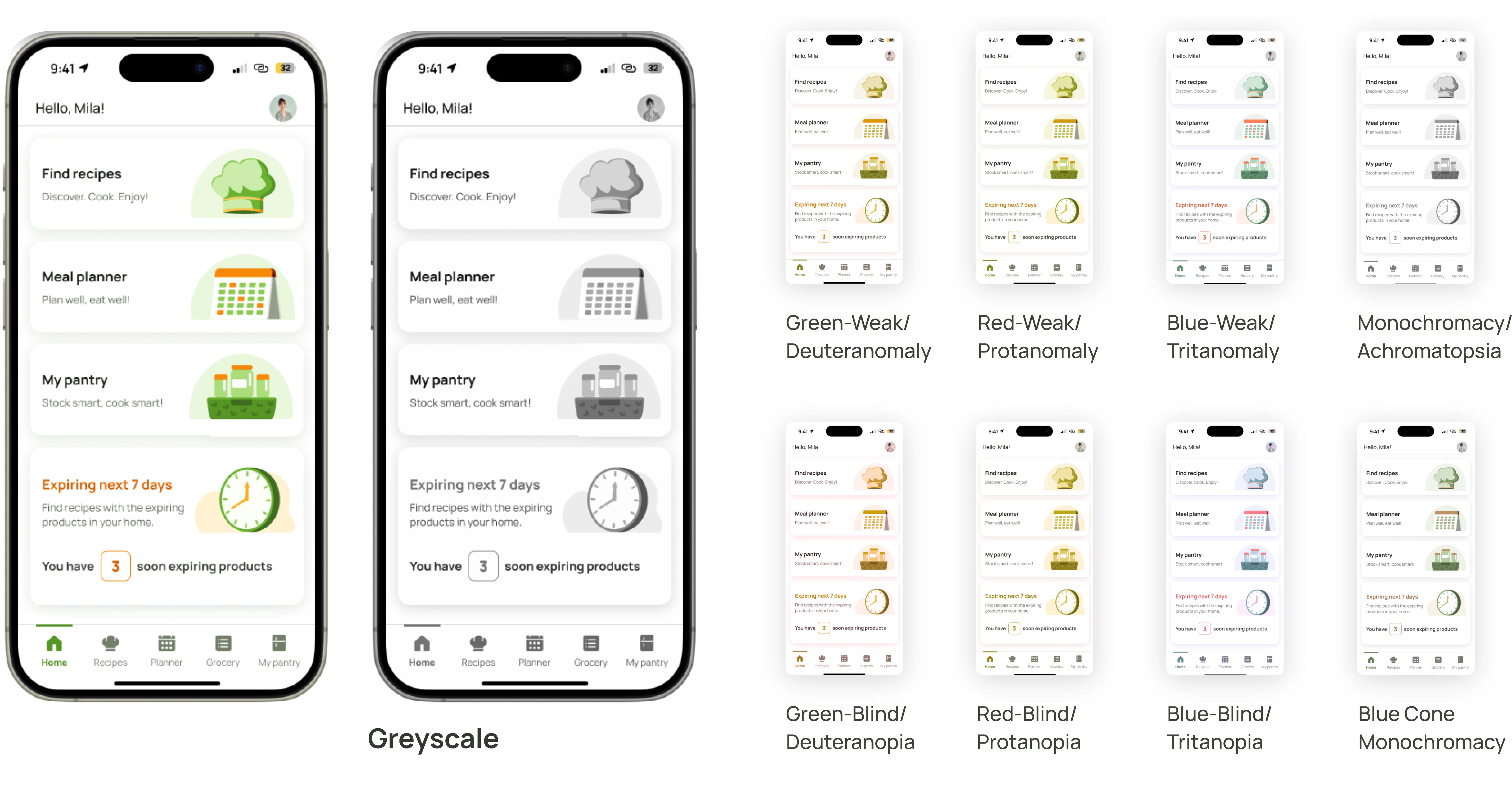 Accessibility for color blindess of Homescreen