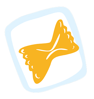 illustrazione pasta farfalla