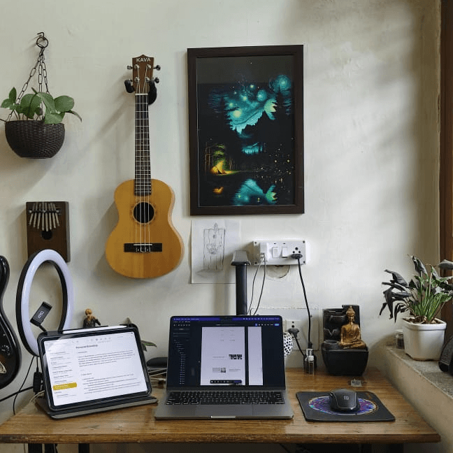 cup of coffee near MacBook Pro