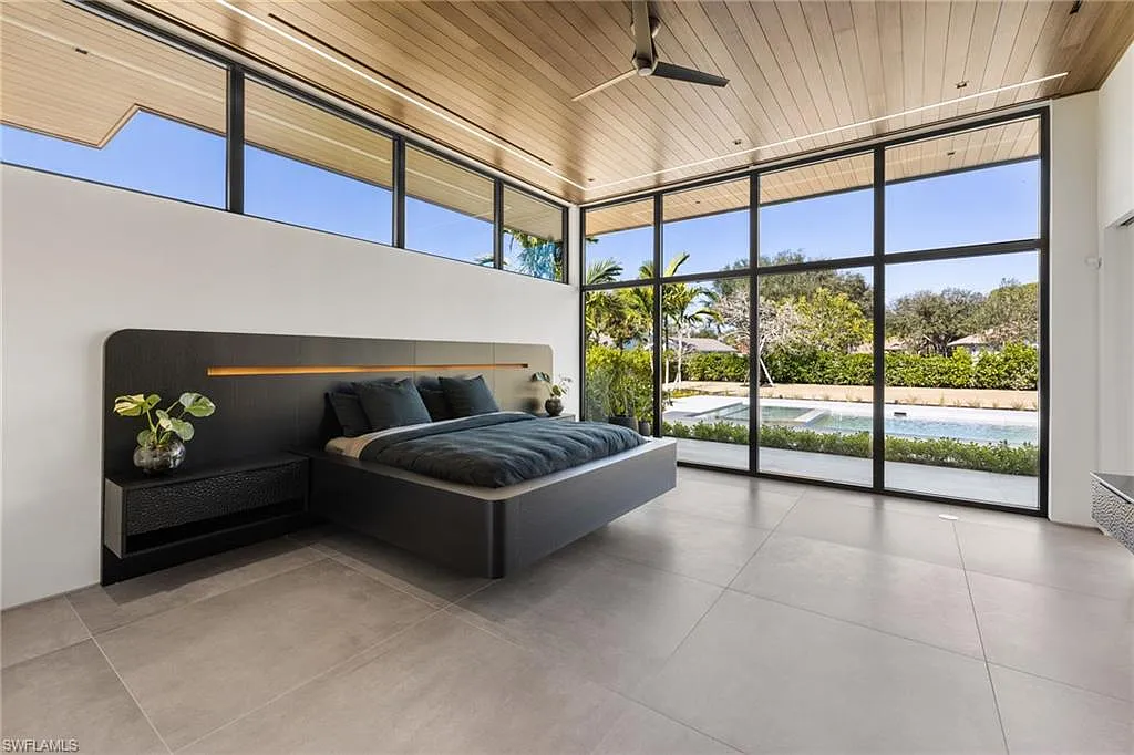 Bedroom with clean modern lines and abundant natural light
