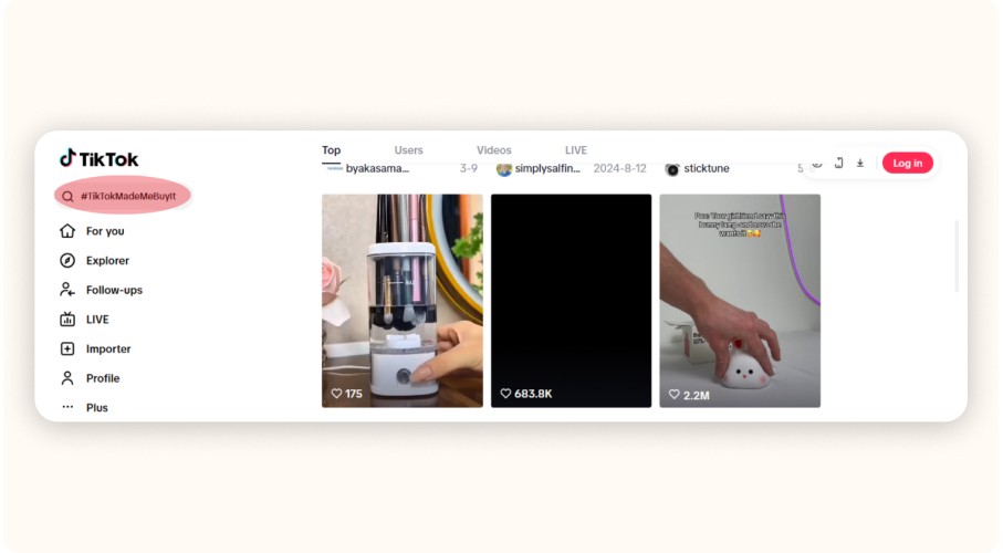 TikTok hashtag #TikTokMadeMeBuyIt