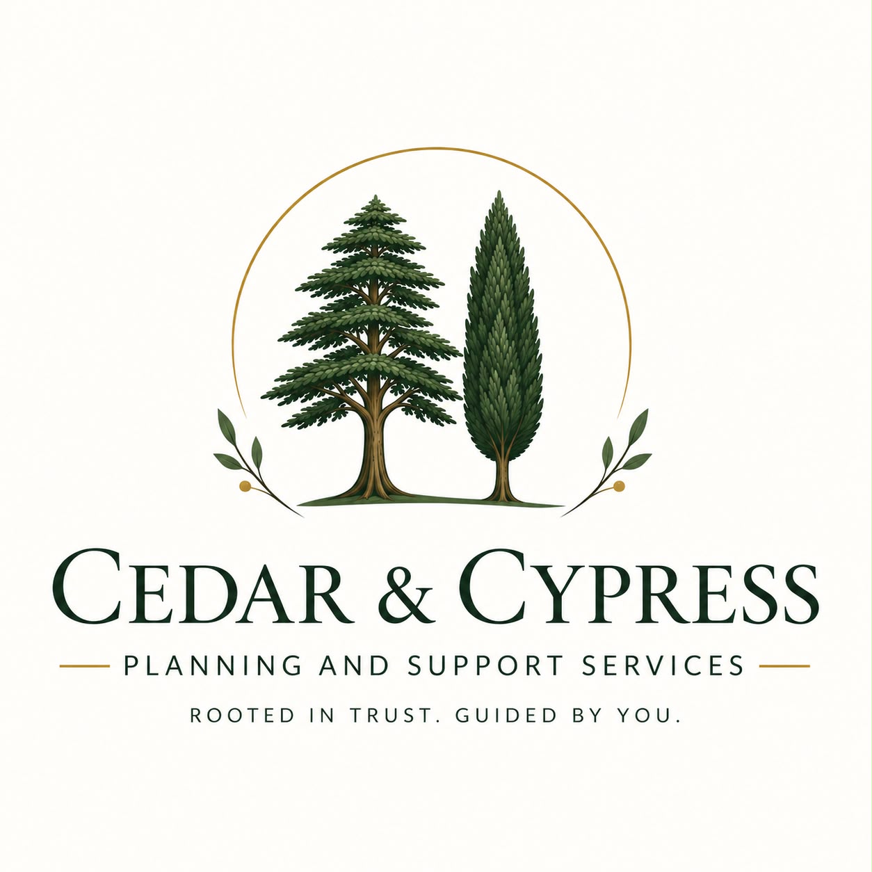 Cedar & Cypress illustrated cedar and cypress logo