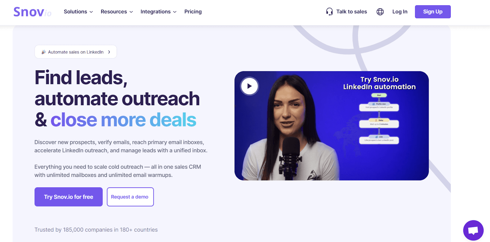 Snov.io homepage