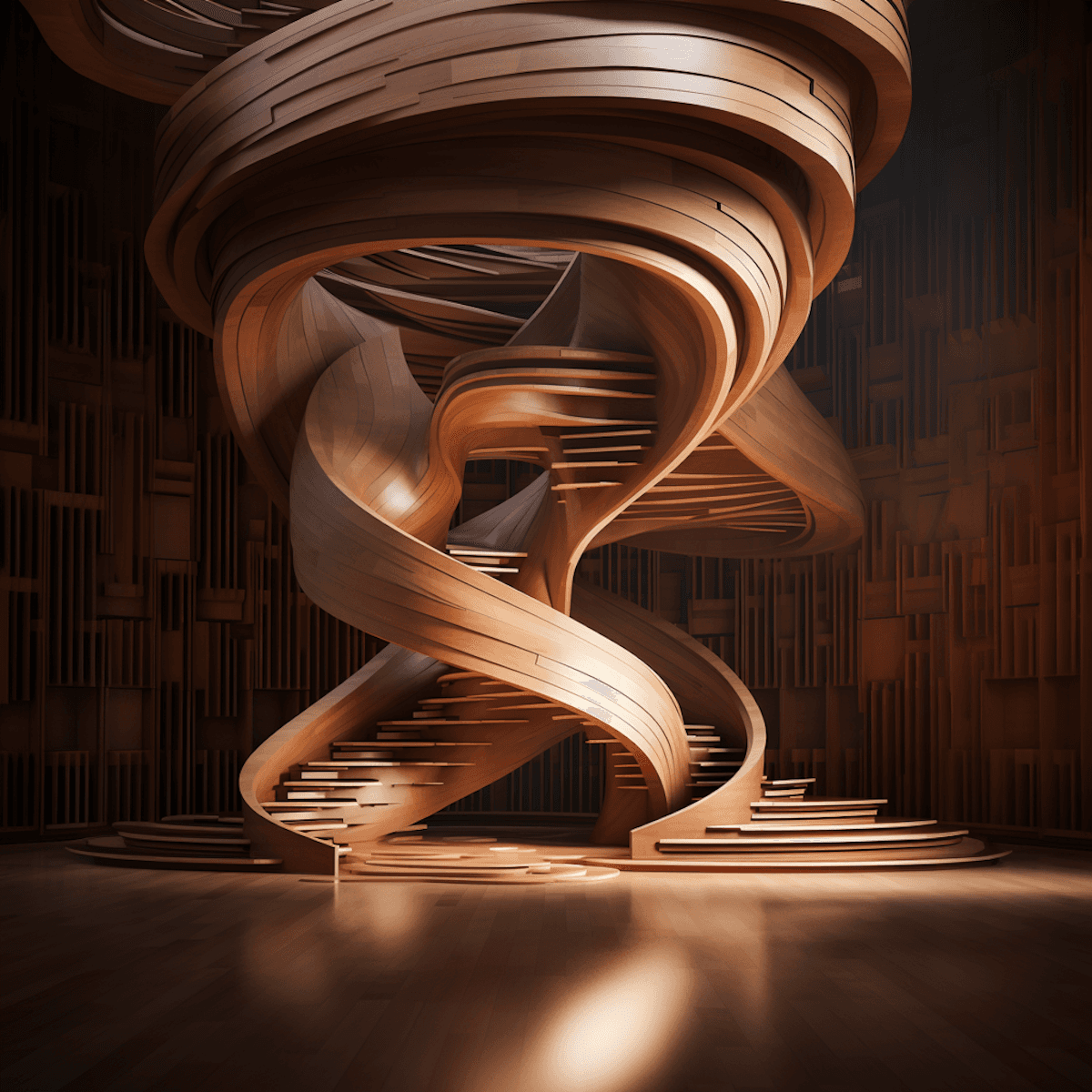 twisting metallic abstract sculpture