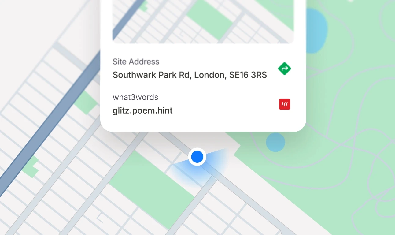 An extreme close up showing the detail of a Onetrace location diagram.
