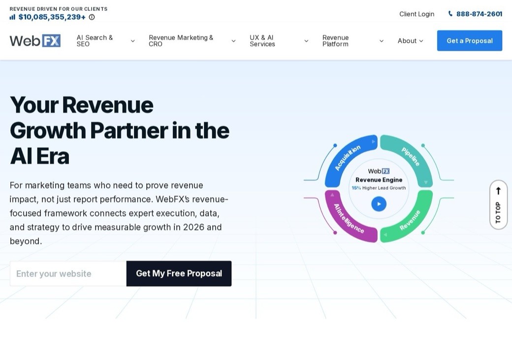 WebFX homepage and website design work