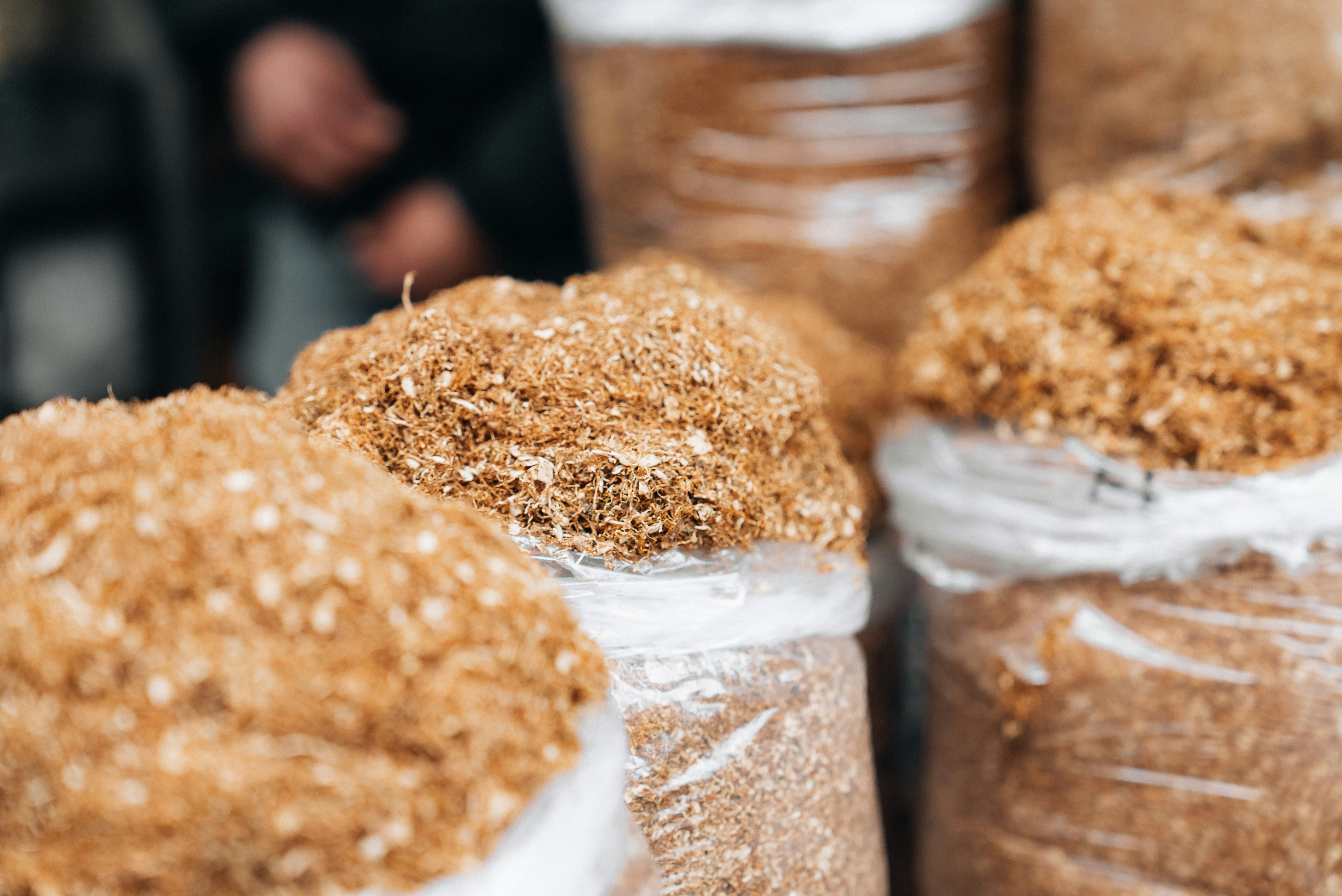 a close up of bags of food on a table