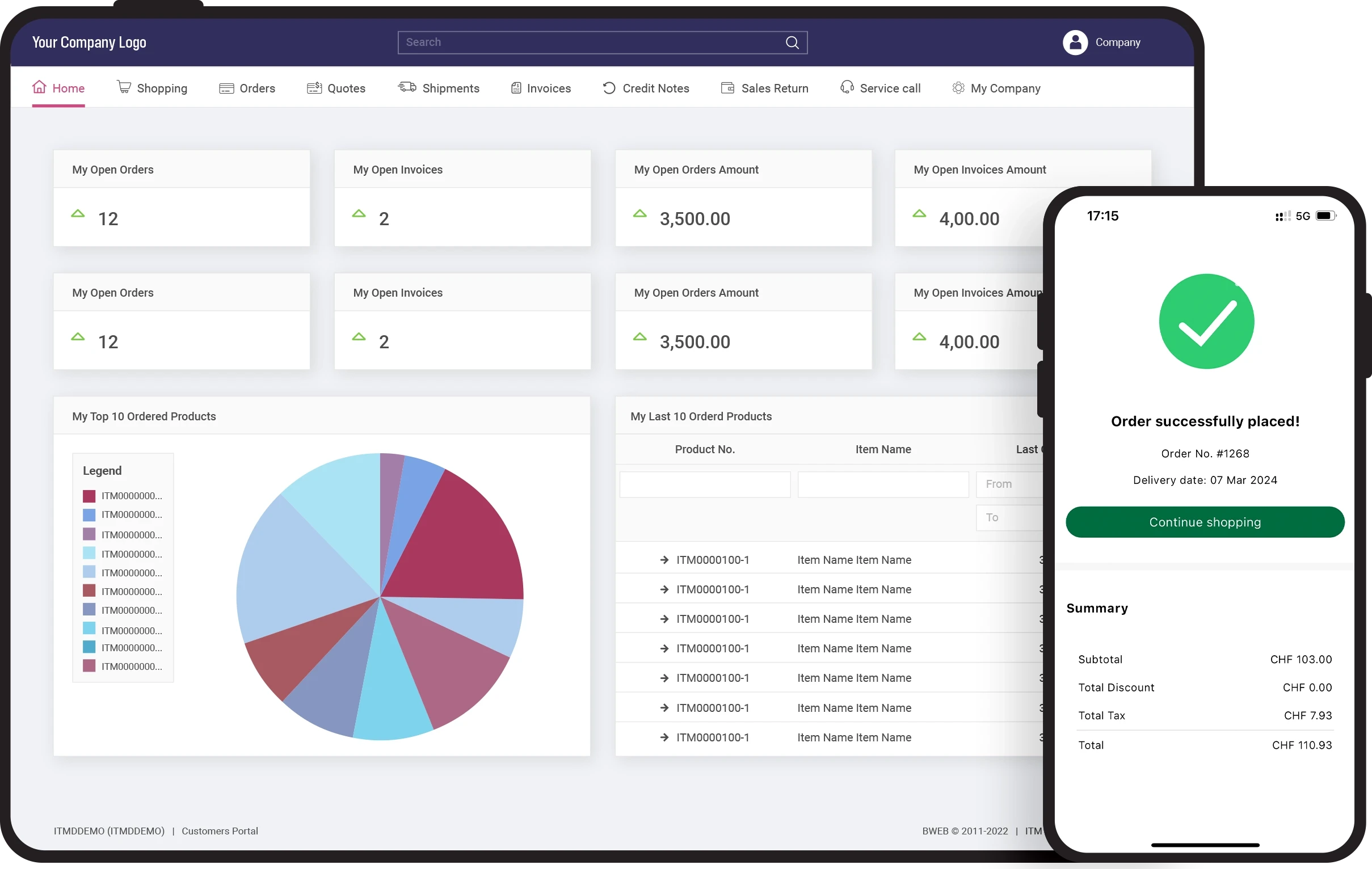 Customer Portal and App for SAP Business One