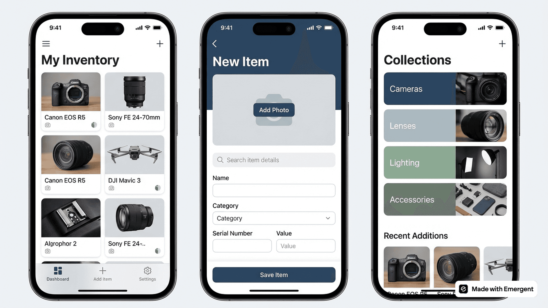 Photo Inventory App Made With Emergent