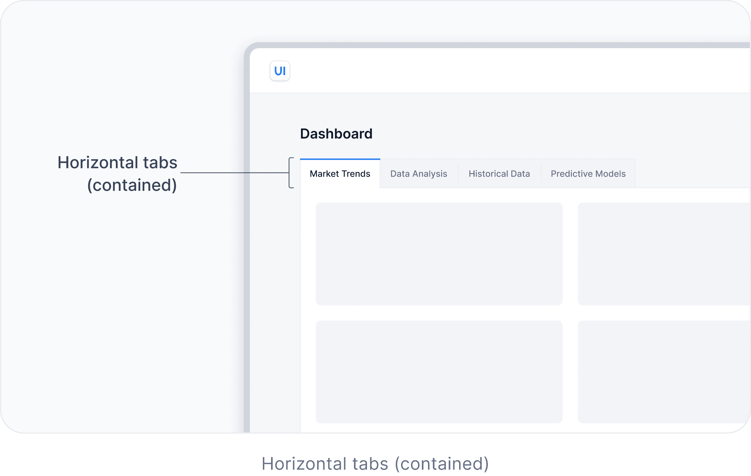 Example of horizontal contained tabs