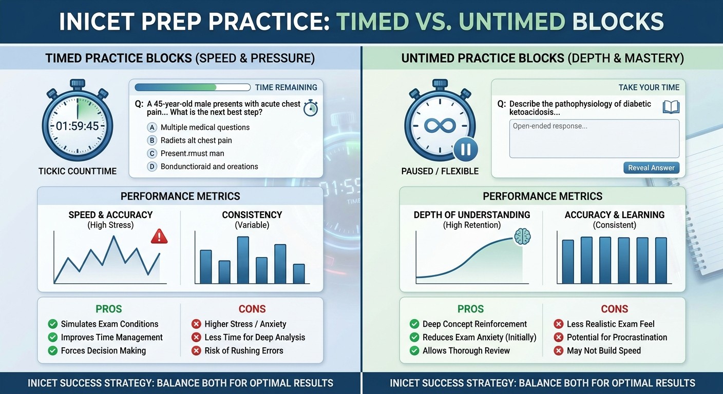 Timed vs Untimed INICET Practice Blocks Comparison