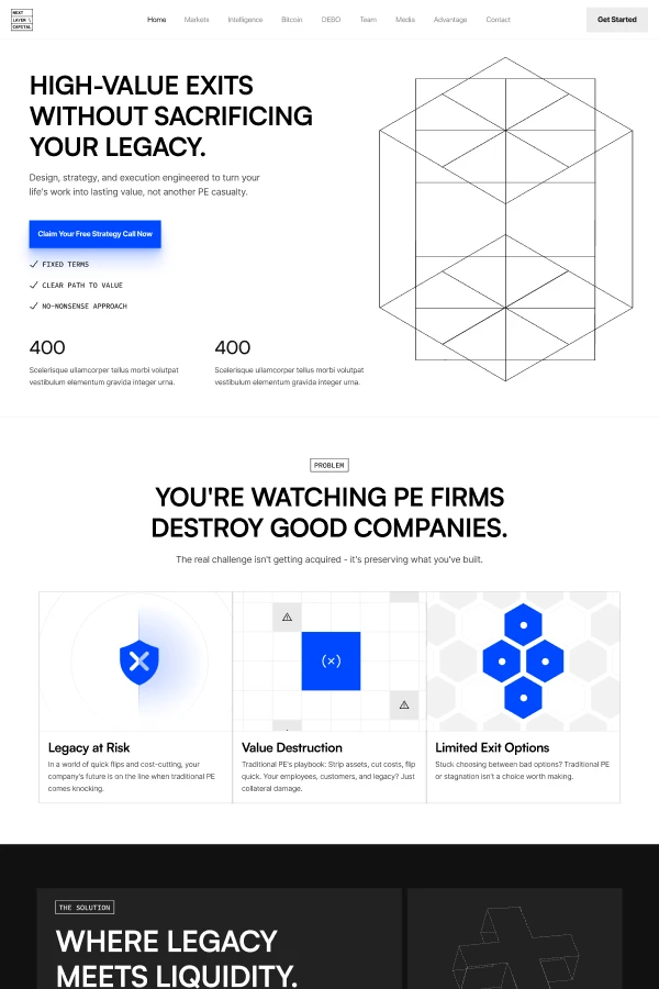 Homepage Section for Next Leyer Capital