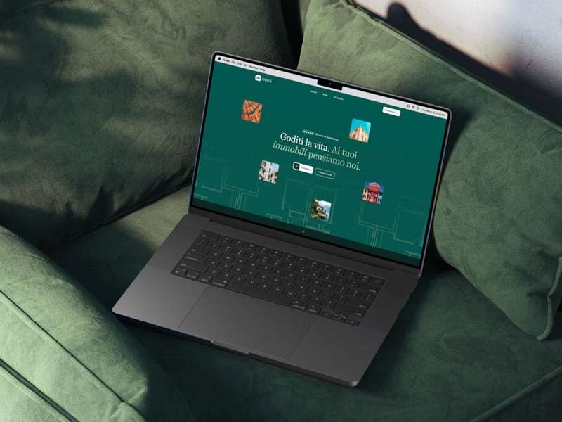 laptop showing services section of a sales community landing page