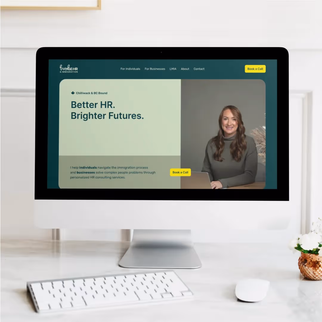 Website screens and brand photography for professional services clients