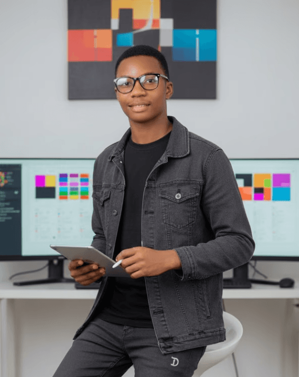 Portrait of portfolio creator – front view