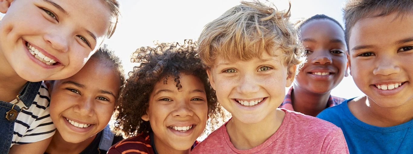 mixed racial kids smiling in west palm beach