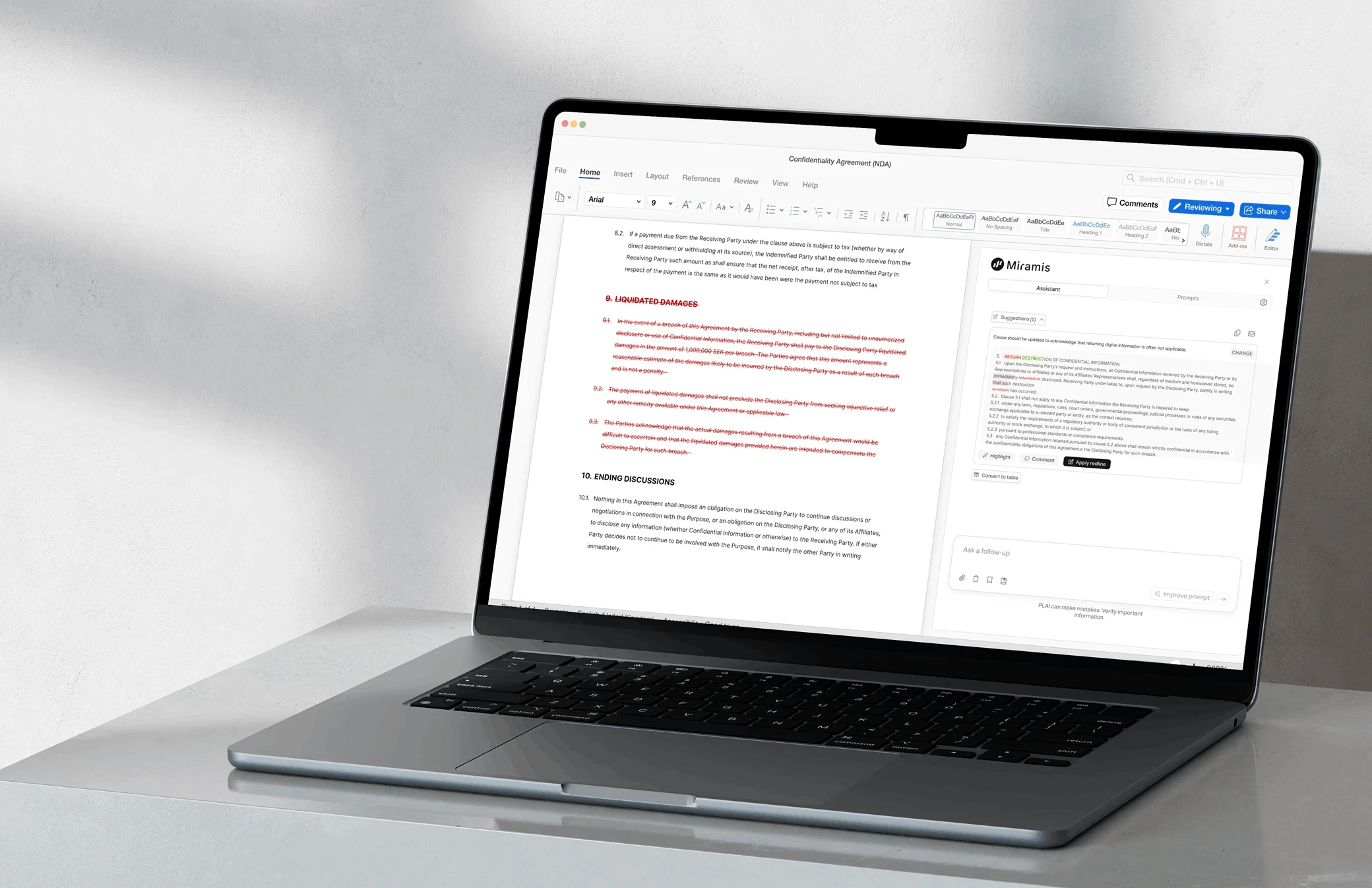 AI-based contract management software Pocketlaw for businesses of all sizes (small, medium, large), showcasing a user-friendly dashboard that streamlines legal workflow for clients and customers with options to create, review, and upload documents, access templates, and monitor document statistics.