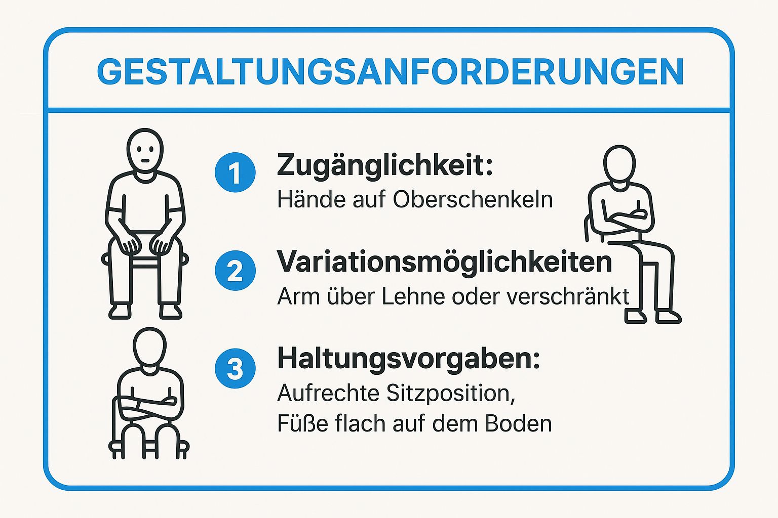 Infographic showing key data about Die Sitzende Business-Pose