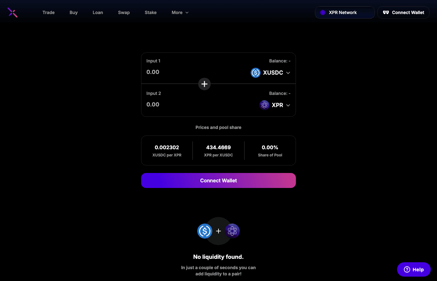 Metal X Pools list with APR and TVL