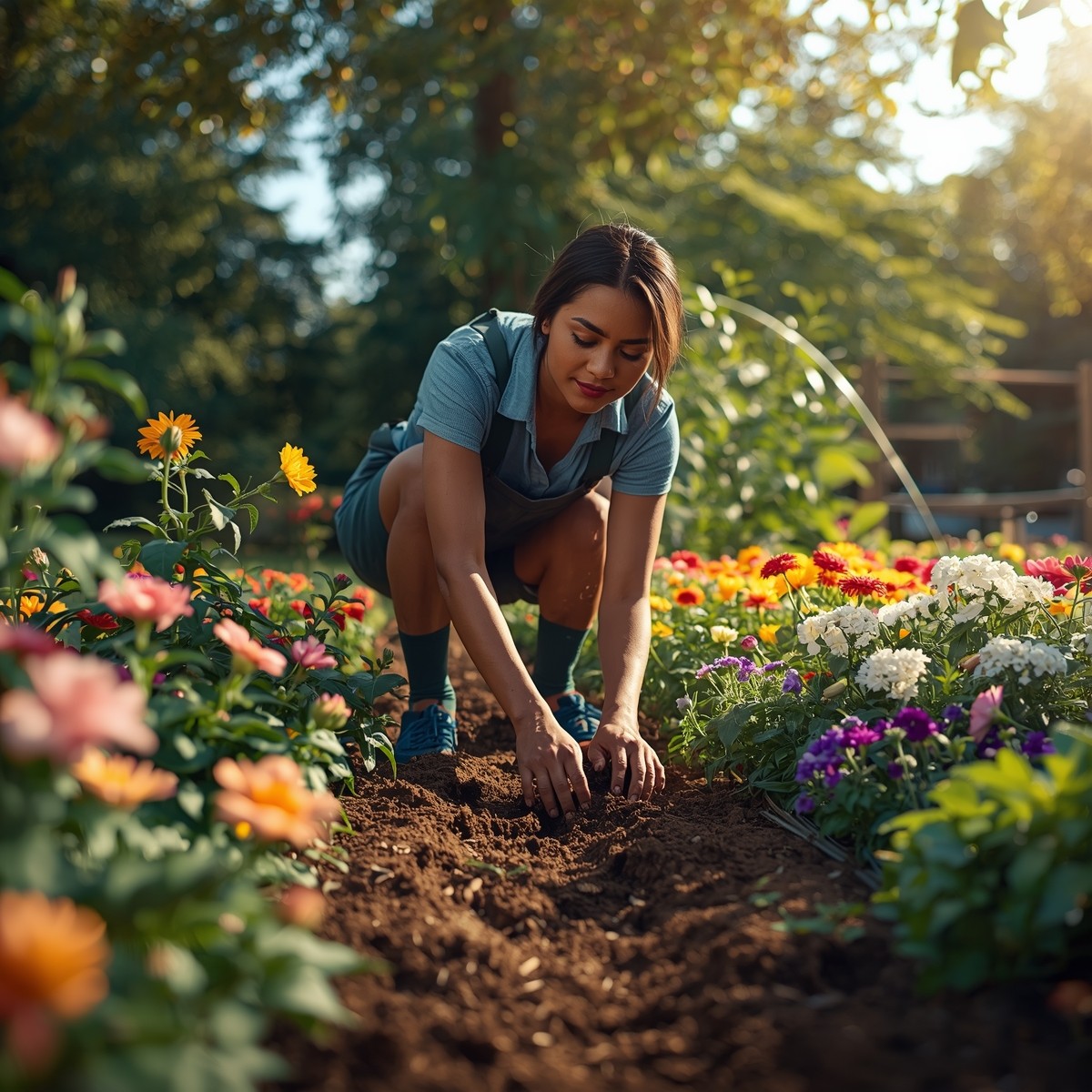 women analyzing soil