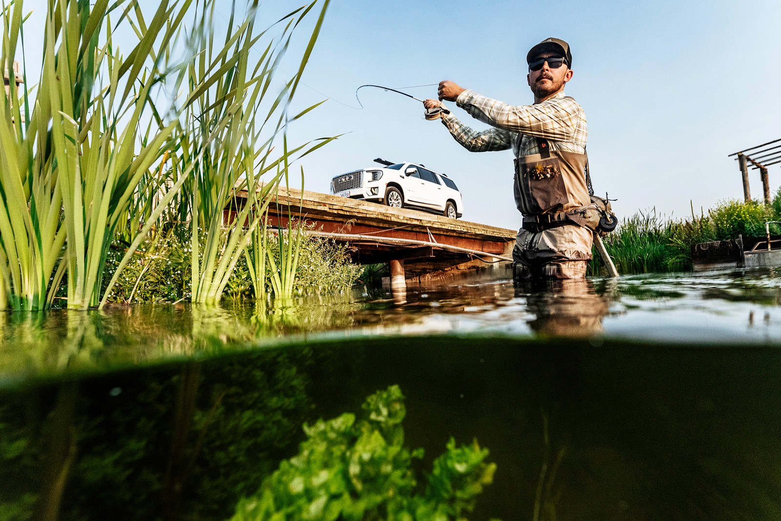 fishing with GMC Denali