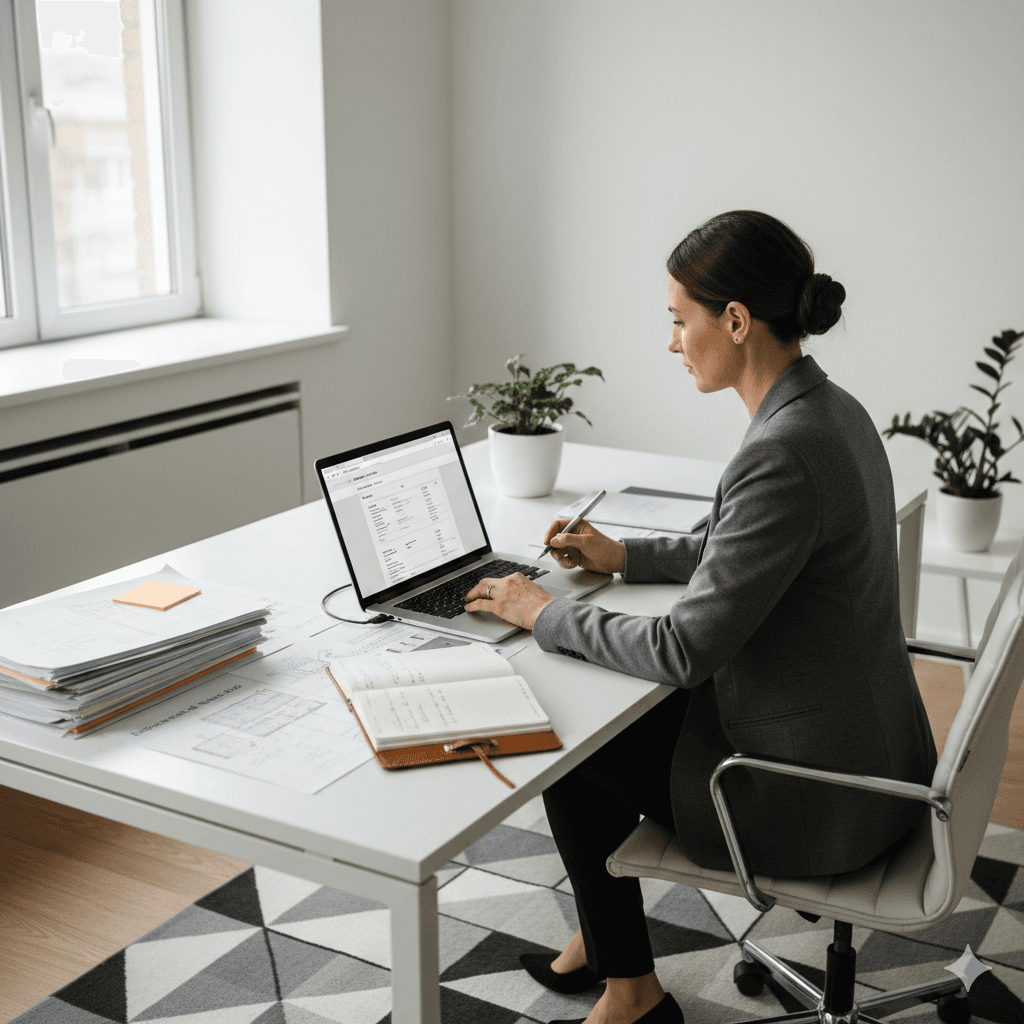 Remote worker using mobile phone for work