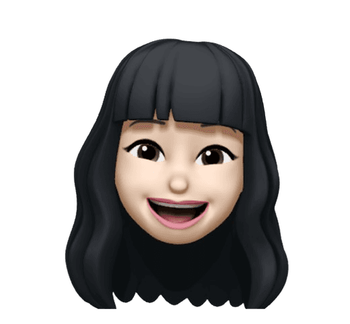 Memoji of a female face smiling