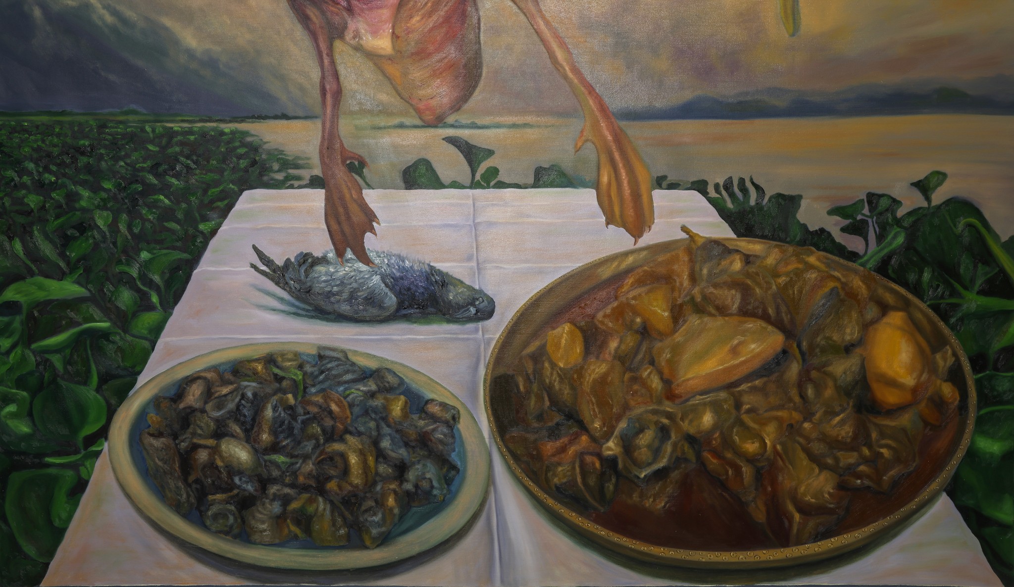 a close up of some food on a plate